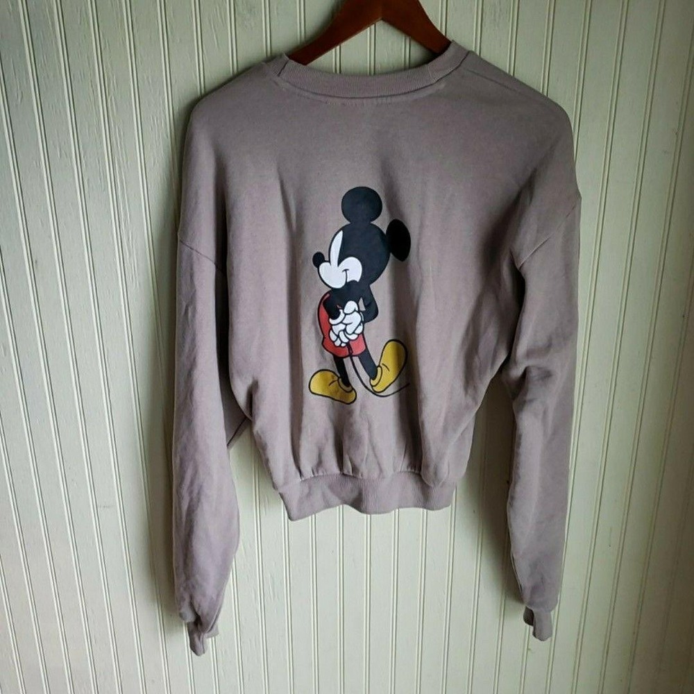 Disney Sweatshirt Womens Medium Purple Mickey Mouse Take It Easy Pullover